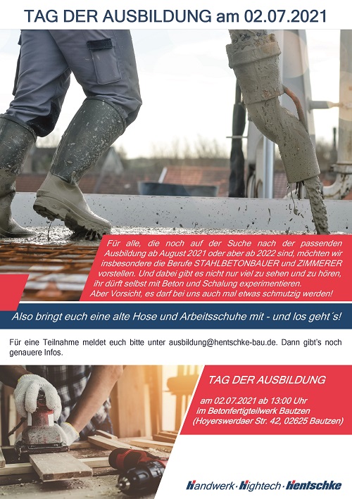 Hentschke Bau - Tag der offenen Tür Tag der Ausbildung am 02. Juli 2021